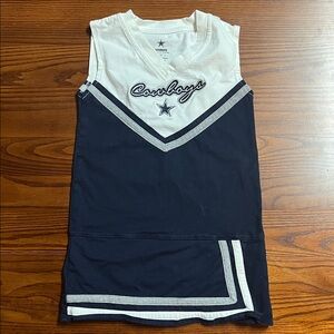 Dallas Cowboys Sleeveless Kids Top - Navy and White